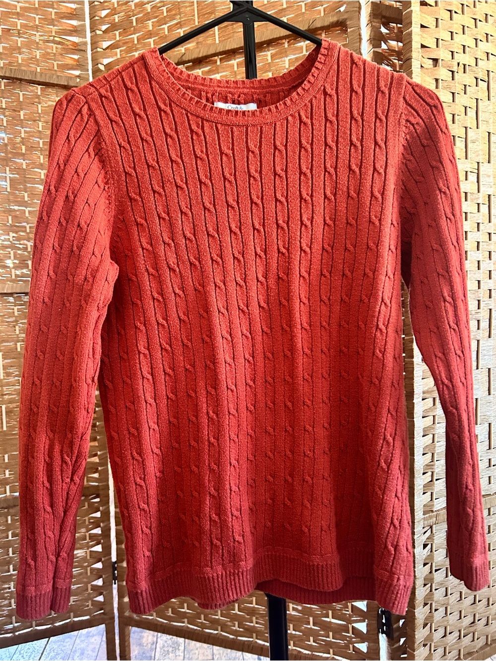 croft & barrow Cable Knit Sweater - Burnt Orange